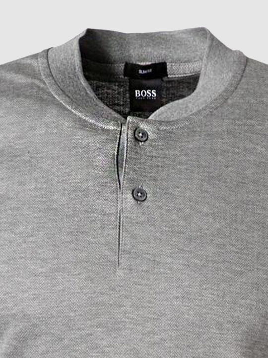 Hugo Boss Men's Long Sleeve Blouse with Buttons Gray