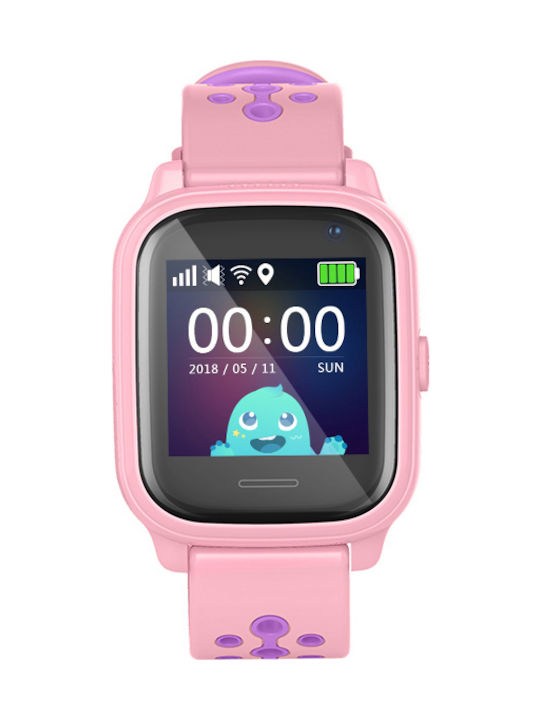 INTIME Kids Digital Watch with GPS and Rubber/Plastic Strap Pink