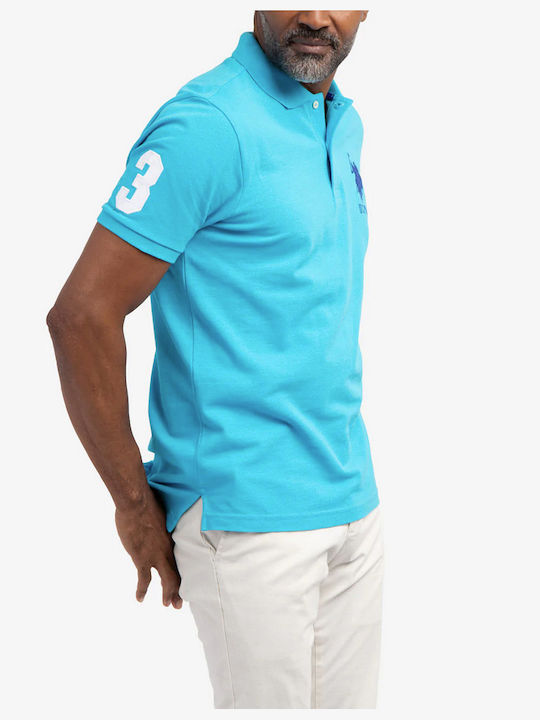 U.S. Polo Assn. Men's Short Sleeve Blouse Polo Turquoise