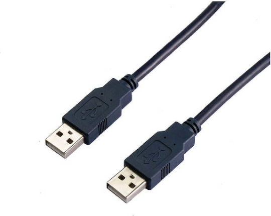 VCOM USB 2.0 Cable USB-A male - USB-A male Μαύρο 2m (CU203-B-2m)