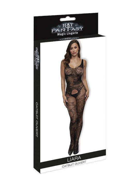 Hot Fantasy Liara Ολόσωμο Καλσόν με Ανοιχτό Καβάλο Μαύρο