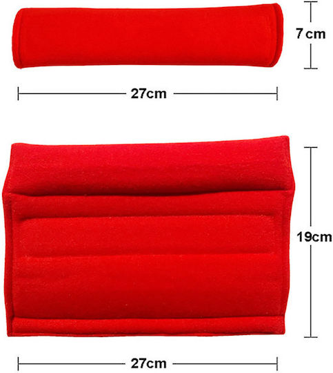 Auto Gs Set of 2pcs Car Seat Belt Pads Red