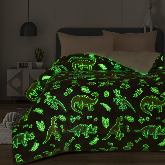 Kinderbettdecke Leuchtend Einzel Dinosaur Gray 160x220cm Kinderbettdecke Leuchtend Einzel Dinosaur Gray 160x220cm