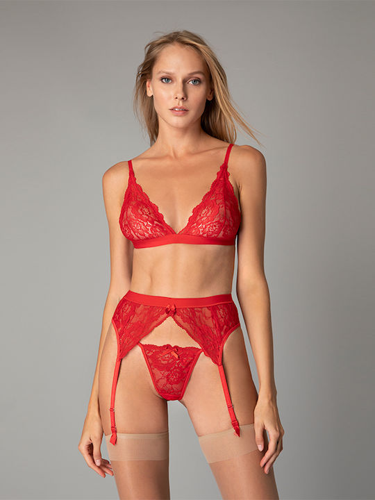 Milena by Paris Women's Bralette Bra Red