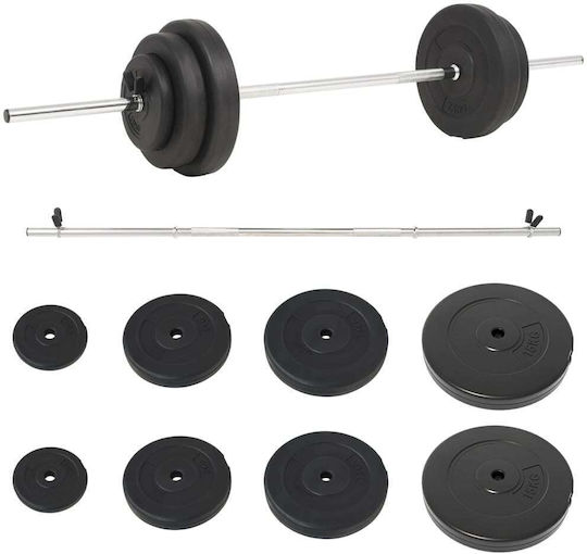 vidaXL Φ25mm Set with Weights 60kg Length 140cm with Collars