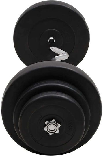 vidaXL ​Στραβόμπαρα Φ25mm Σετ με Βάρη 60kg Μήκους 120cm με Βιδωτά Κολάρα