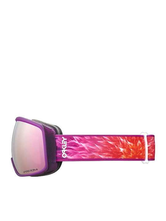 Oakley Flight Tracker Ski & Snowboard Goggles Kids Purple with Lens in Pink Color