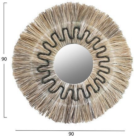 HomeMarkt HM7750 Καθρέπτης Καφέ Διαμέτρου 90cm