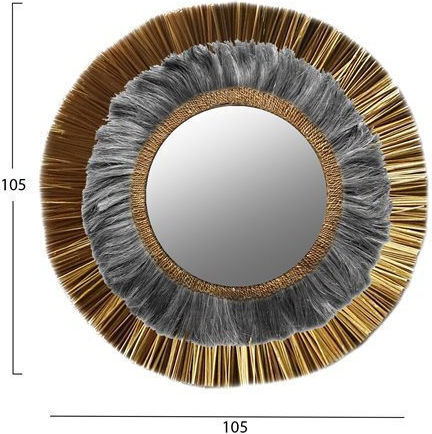 HomeMarkt HM7796 Καθρέπτης Από Mendong και Abaca Χρυσός Διαμέτρου 105cm HomeMarkt HM7796 Καθρέπτης Από Mendong και Abaca Χρυσός Διαμέτρου 105cm