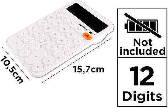 Madrid Papel Calculator 12 Digits in White Color 1pcs
