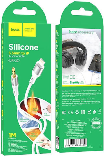 Hoco UPA22 3.5mm zu Lightning Kabel Weiß 1m