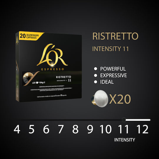 L'Or Κάψουλες Espresso Ristretto Συμβατές με Μηχανή Nespresso 20caps