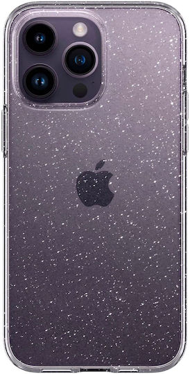 HappyCase Glitter Print Umschlag Rückseite Silikon Transparent (iPhone 14 Pro)