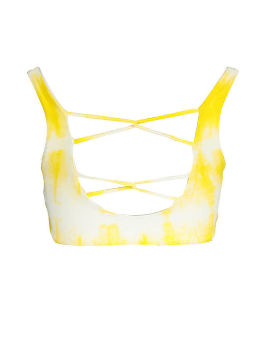 Karl Lagerfeld Sports Bra Bikini Top Yellow