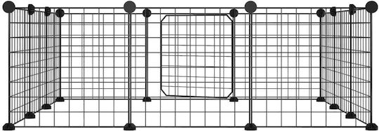 vidaXL Rodent Cage Pet Cage with 12 Panels + Black Door 4.3cm 35x35x