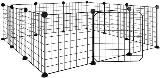 vidaXL Rodent Cage Pet Cage with 12 Panels + Black Door 4.3cm 35x35x
