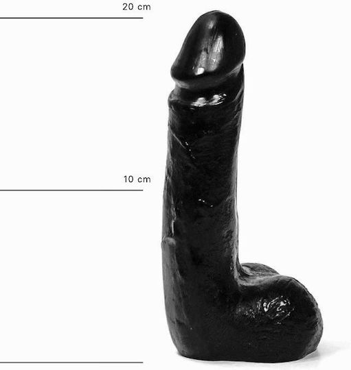 All Black Smoth Glass Dildo Black 20cm