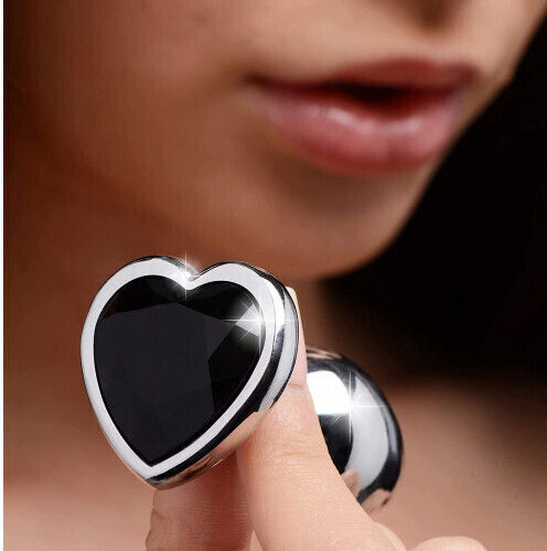 Naughty Toys Anal Plug Heart Medium Black 8cm
