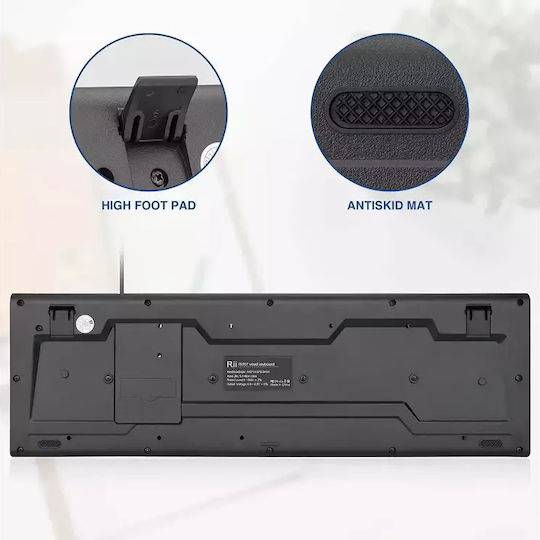 Riitek RK907 Πληκτρολόγιο Αγγλικό US