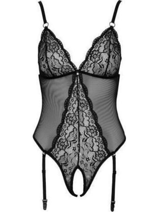 Cottelli Collection Sexy Bodysuit Bodysuit ohne Schrittlänge Black