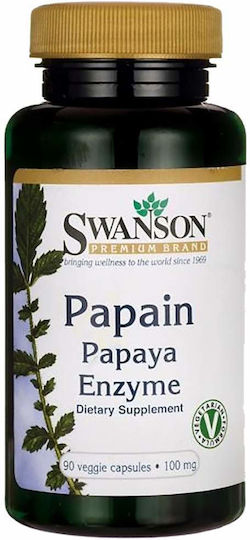 Swanson Papain Papaya Enzyme 100mg 90 φυτικές κάψουλες