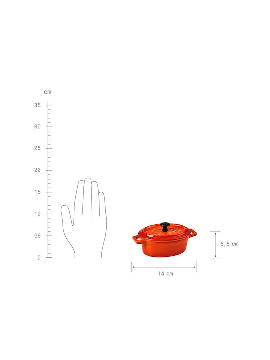 Butlers C'est Si Bon Dutch Oven Oval Ceramic Orange 14.5x7.5cm 1pcs