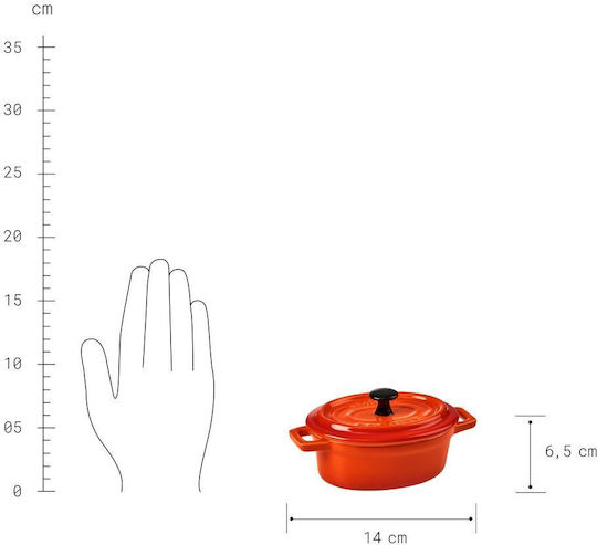 Butlers C'est Si Bon Oală Ovală Ceramică Orange 14.5x7.5cm 1buc