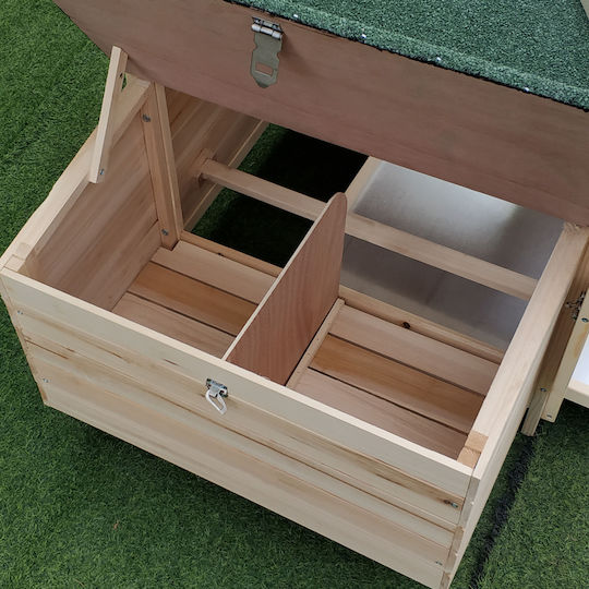 Pawhut Wooden Poultry Coop 2-Level L1.96 x W0.97 x H0.76m