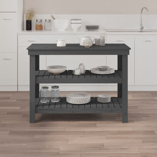 Table Bar from Solid Wood Gray 110.5x50x80cm