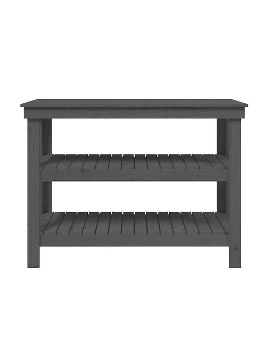 Τραπέζι Μπαρ από Μασίφ Ξύλο Γκρι 110.5x50x80εκ.
