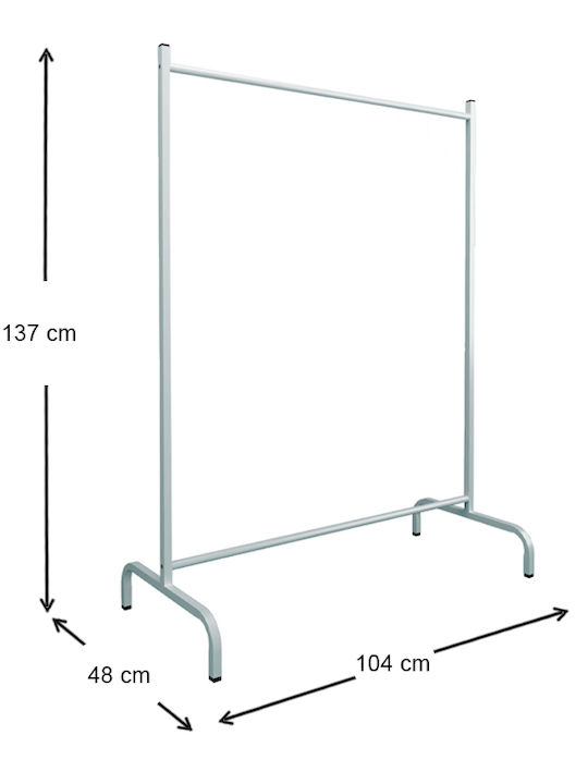 Megapap Muju Kleiderständer Weiß 104x48x137cm