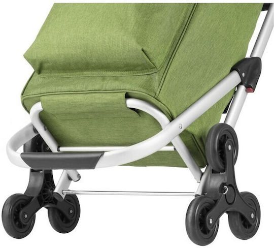 Cruiser Foldable Fabric Shopping Trolley Green 47x33x97cm