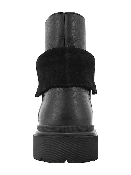 Lajes Leather Black Boots with Zipper