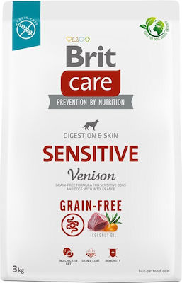 Brit Care Sensitive 3kg Hrană Uscată fără Cereale pentru Câini Adulți cu Cerb