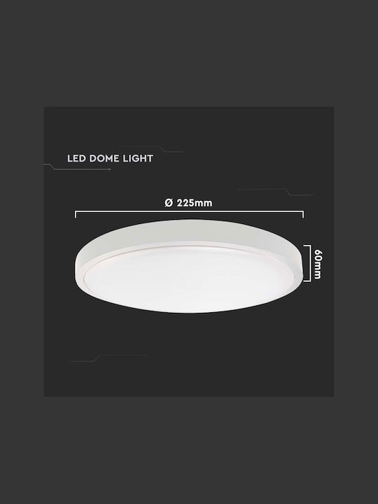 V-TAC Wandmontierte Außen-Deckenleuchte LED IP44 24W mit Warmweiß Licht 29.5x6.5εκ.