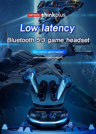 Lenovo GM2 Pro In-ear Bluetooth Handsfree Ακουστικά με Θήκη Φόρτισης Μαύρα
