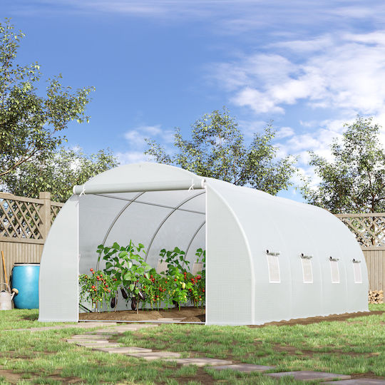 Outsunny 845-120 Seră Tunel cu Cadru Metalic 6x3x2m