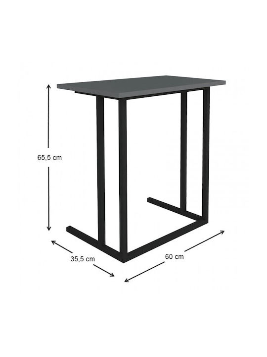 Rectangular Side Coffee Table Tibet Wooden Anthracite W60xL35.5xH65.5cm
