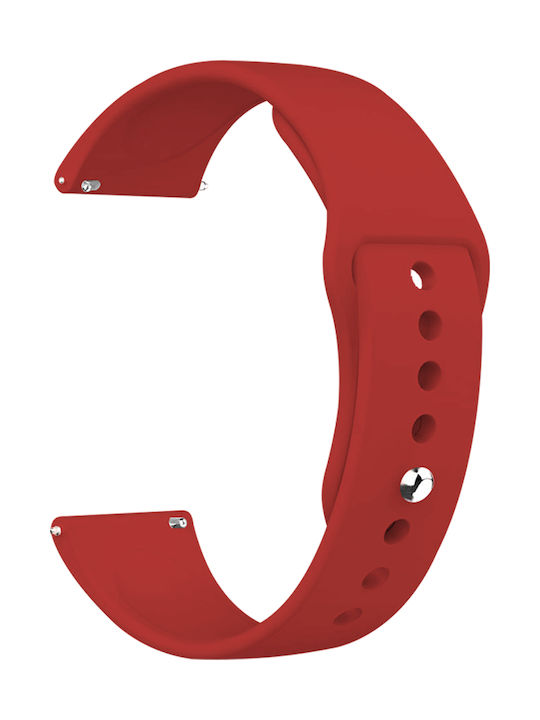 Silver Buckle Strap Silicone Red (/ Watch 3 Pro (48mm))