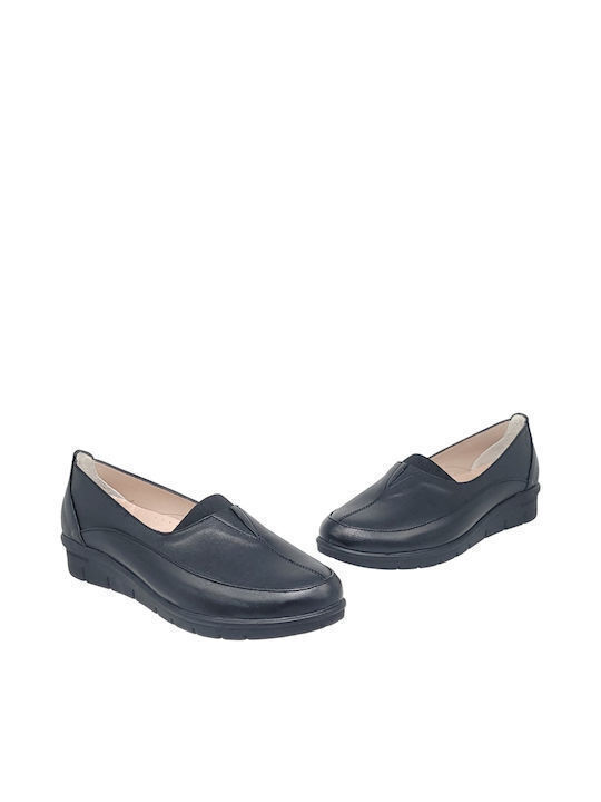Leather Women's Moccasins in Black Color