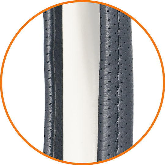 Cartech Car Steering Wheel Cover Αriston Leather Feeling with Diameter 38cm made of Leatherette Gray