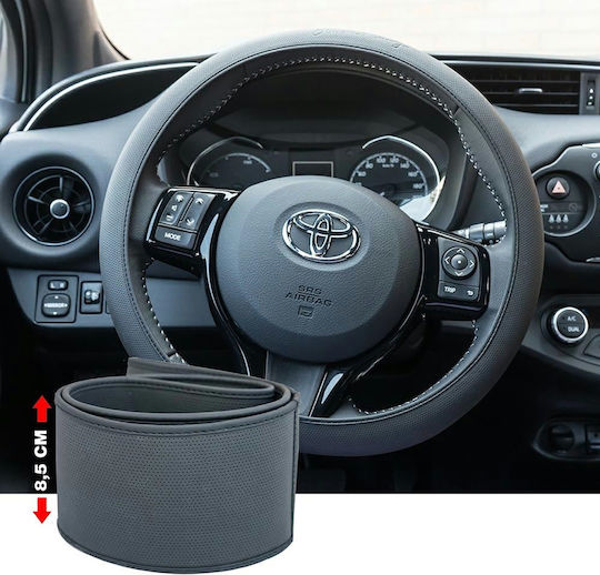 Simoni Racing Husă Volan Auto Soft Skin Large cu Diametru 39-41cm din Piele ecologică Negru