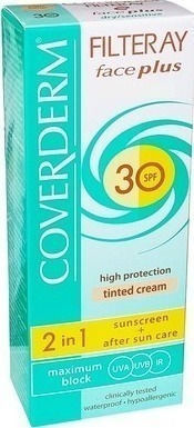 Coverderm Filteray Plus 2 În 1 Cremoare cu Pigment Beige Deschis pentru Piele Grasă Waterprooft SPF30 50ml
