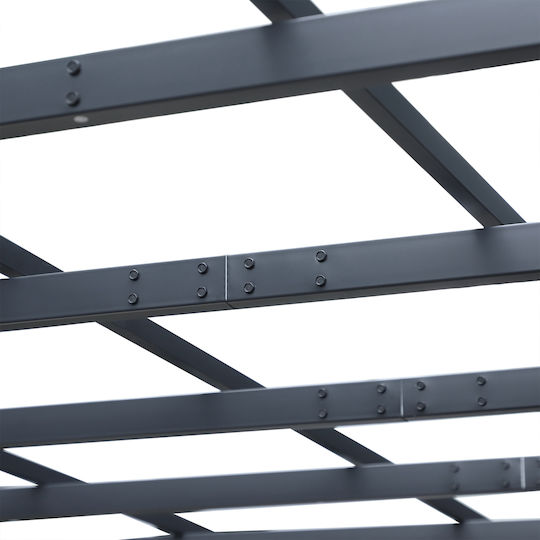 Pergolă De Grădină Din Metal Negru 300x300x230cm