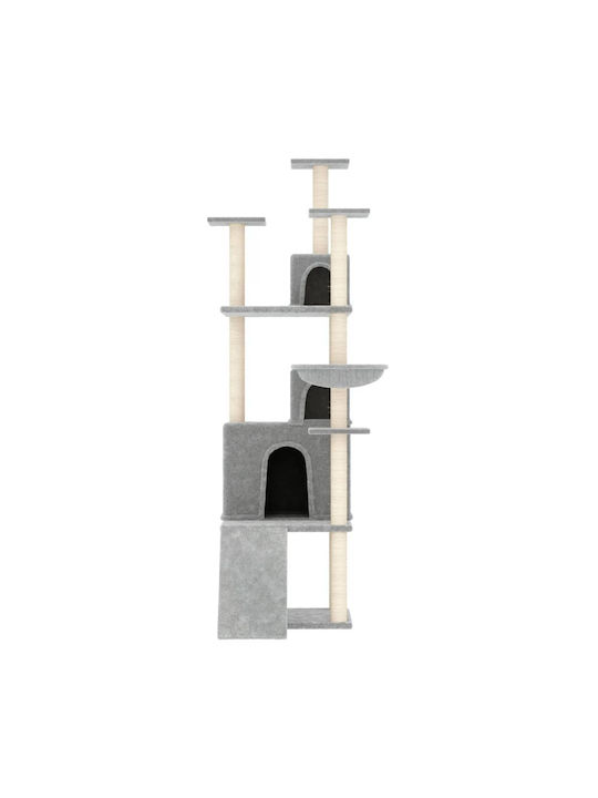 vidaXL Cat Scratching Post Cat Tree In Gray Colour 47.5x78x175 cm