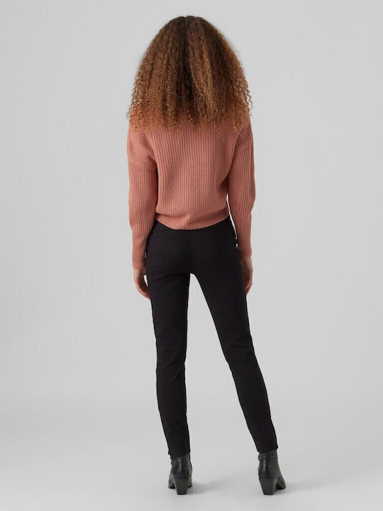 Women's Fabric Trousers Slim Fit Black