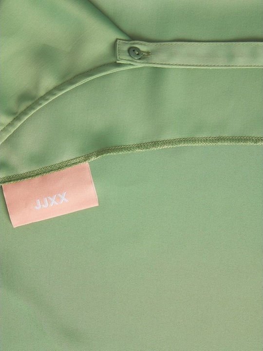 Women's Summer Crop Top Satin Drape Sleeveless Green