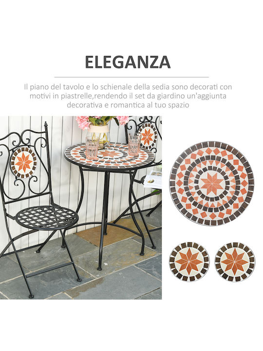 Outsunny Garden & Outdoor Furniture Sets Living Room Set 3 Pieces Orange