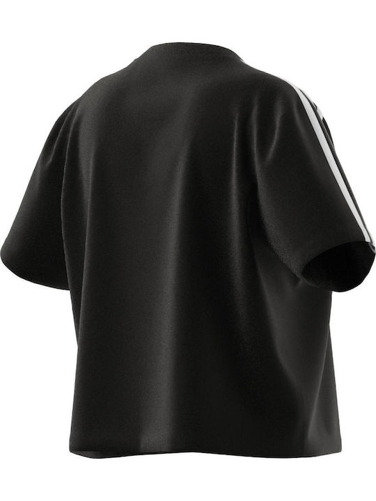 Performance Women's Athletic Crop Top Short Sleeve Black