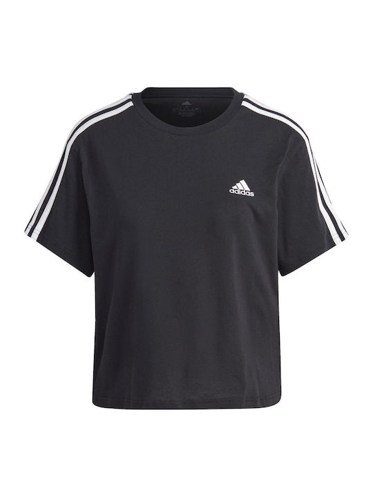 Performance Women's Athletic Crop Top Short Sleeve Black